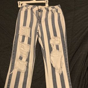 Pacsun high waisted mom jeans striped